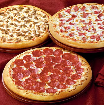 3-Pack: 12" Pizza VARIETY PACK - $AVE $  1-Cheese 1-4meat 1-Breakfast